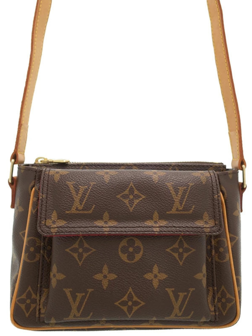 Louis Vuitton Monogram Viva Cite Shoulder Bag Canvas Leather Brown